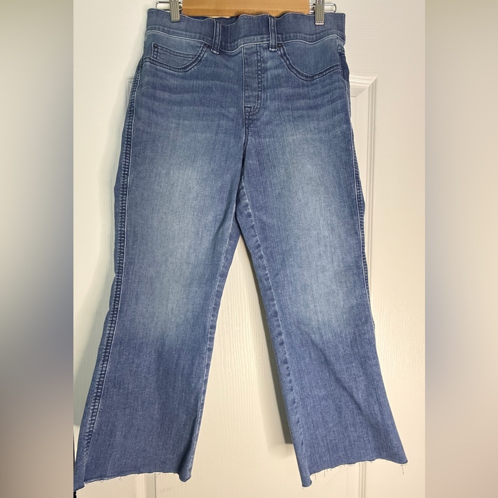 SPANX Medium Petite Wide-Leg Denim Cropped Kick Flare Jeans